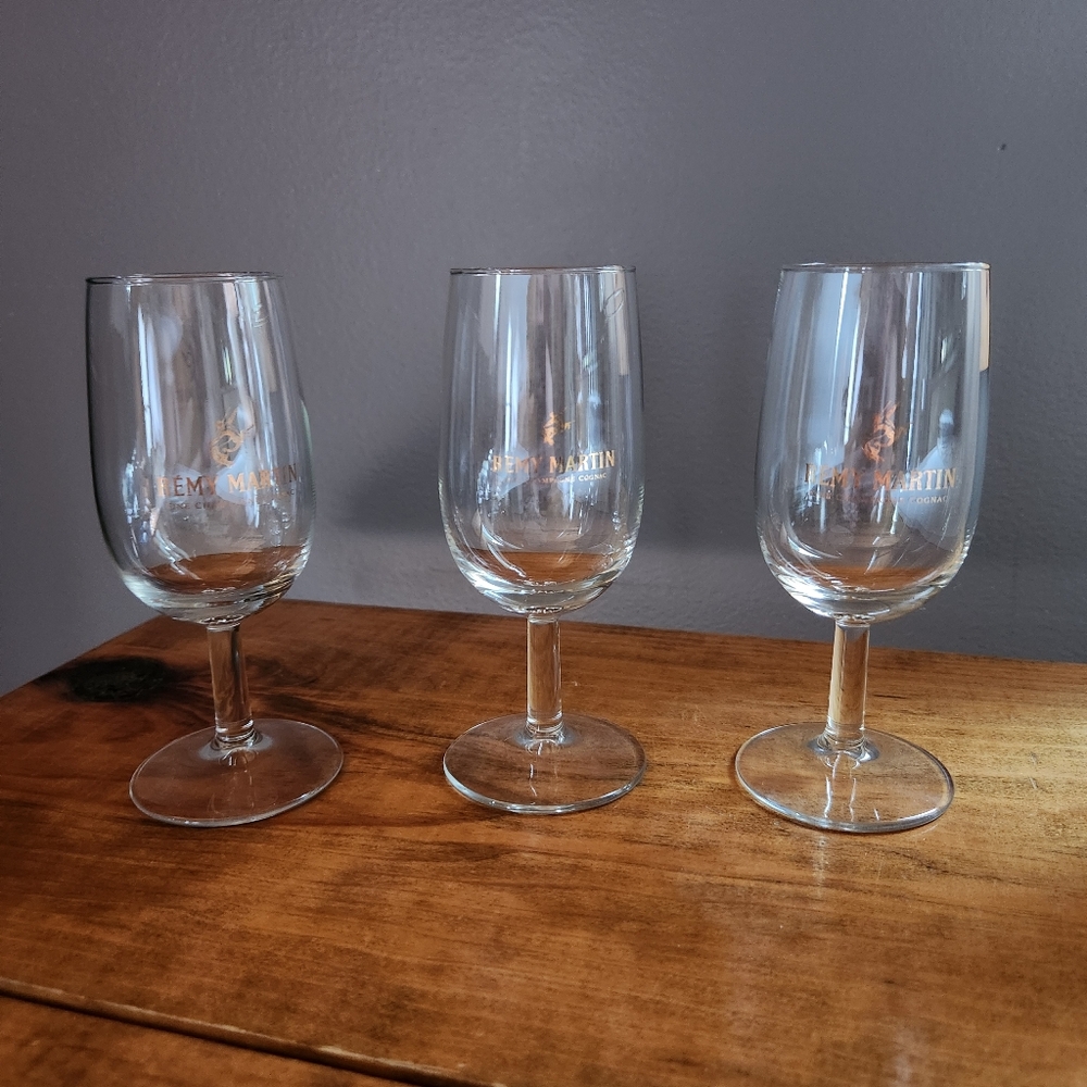 Set of 3 Remy Martin Champagne Cognac Brandy Wine Glasses France Remy Martin